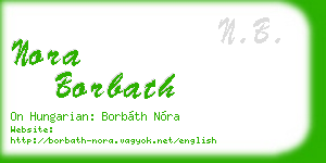 nora borbath business card