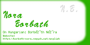 nora borbath business card